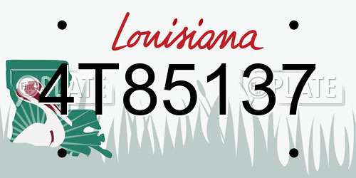 4T85137 Louisiana License Plate