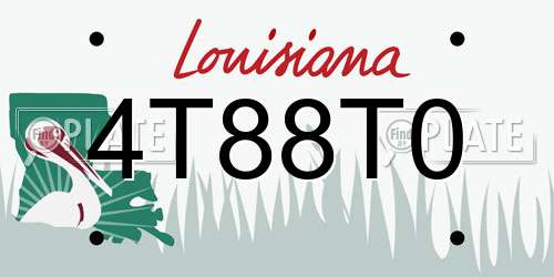 4T88T0 Louisiana License Plate