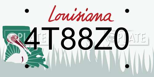 4T88Z0 Louisiana License Plate