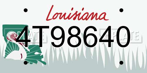 4T98640 Louisiana License Plate