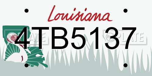 4TB5137 Louisiana License Plate