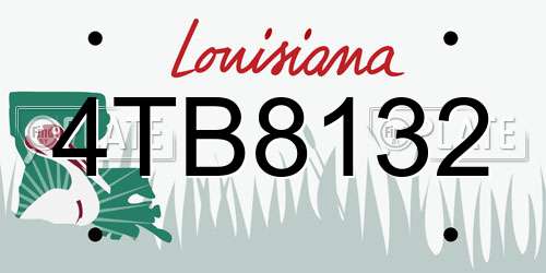 4TB8132 Louisiana License Plate