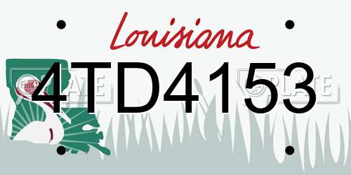 4TD4153 Louisiana License Plate