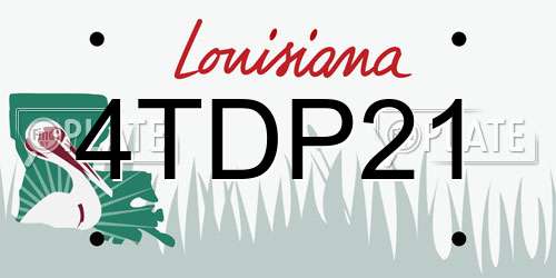 4TDP21 Louisiana License Plate