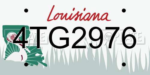 4TG2976 Louisiana License Plate