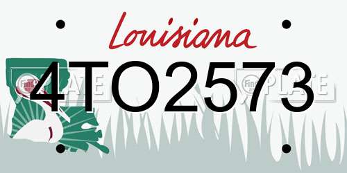 4TO2573 Louisiana License Plate
