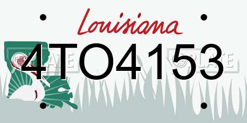 4TO4153 Louisiana License Plate