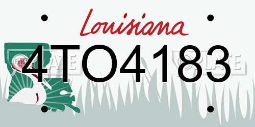 4TO4183 Louisiana License Plate