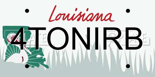 4TONIRB Louisiana License Plate