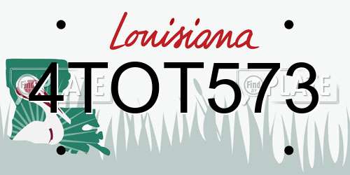 4TOT573 Louisiana License Plate