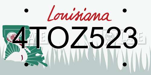 4TOZ523 Louisiana License Plate
