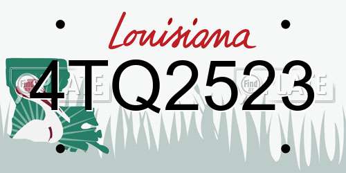 4TQ2523 Louisiana License Plate