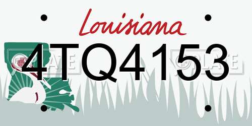 4TQ4153 Louisiana License Plate