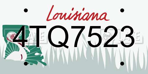 4TQ7523 Louisiana License Plate