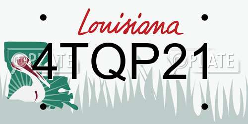 4TQP21 Louisiana License Plate