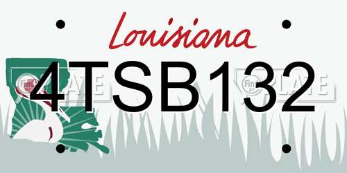 4TSB132 Louisiana License Plate