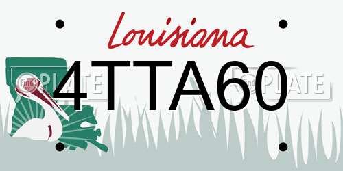 4TTA60 Louisiana License Plate