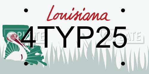 4TYP25 Louisiana License Plate