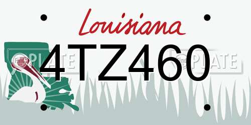 4TZ460 Louisiana License Plate