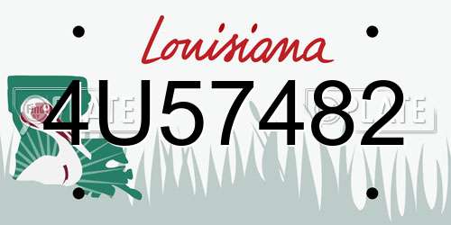 4U57482 Louisiana License Plate