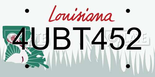 4UBT452 Louisiana License Plate