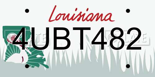 4UBT482 Louisiana License Plate