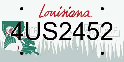 4US2452 Louisiana License Plate