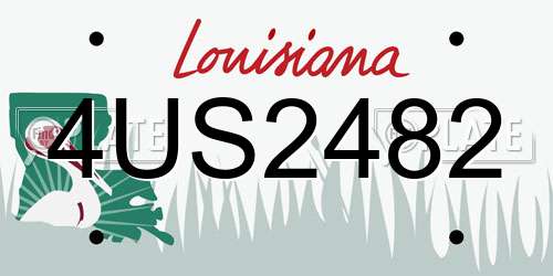 4US2482 Louisiana License Plate