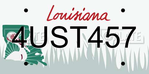 4UST457 Louisiana License Plate