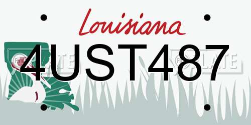 4UST487 Louisiana License Plate