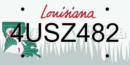 4USZ482 Louisiana License Plate