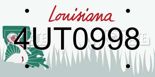 4UT0998 Louisiana License Plate