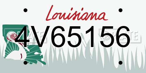 4V65156 Louisiana License Plate