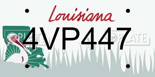 4VP447 Louisiana License Plate