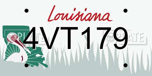 4VT179 Louisiana License Plate