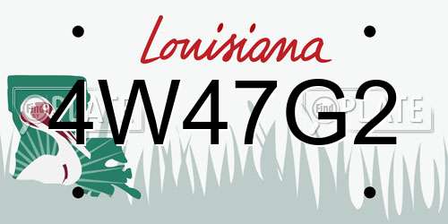 4W47G2 Louisiana License Plate