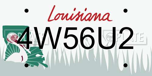 4W56U2 Louisiana License Plate