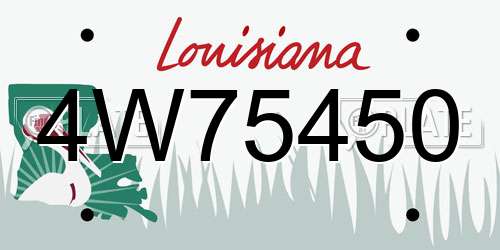 4W75450 Louisiana License Plate