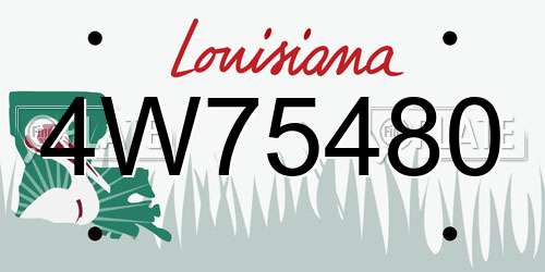 4W75480 Louisiana License Plate