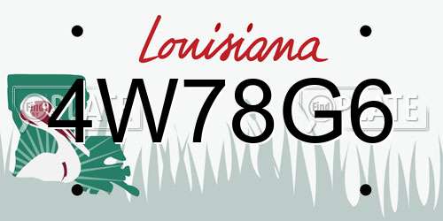 4W78G6 Louisiana License Plate
