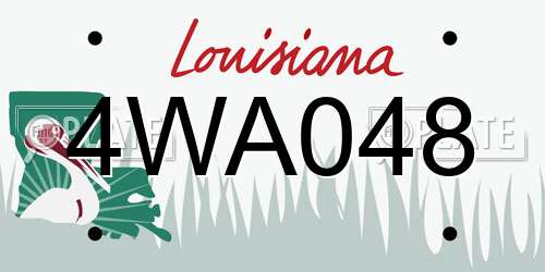 4WA048 Louisiana License Plate