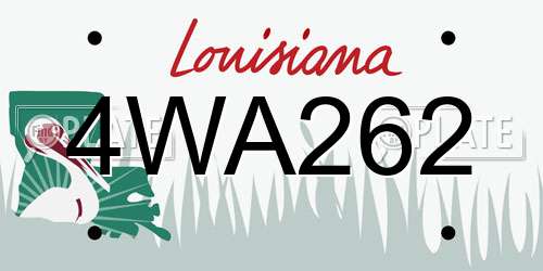 4WA262 Louisiana License Plate