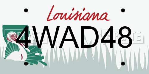 4WAD48 Louisiana License Plate