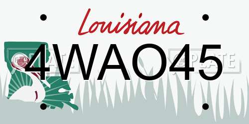 4WAO45 Louisiana License Plate