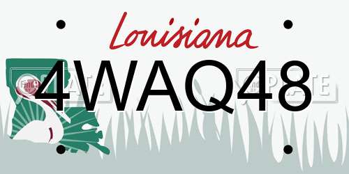 4WAQ48 Louisiana License Plate