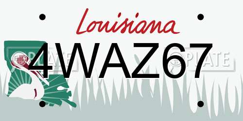 4WAZ67 Louisiana License Plate