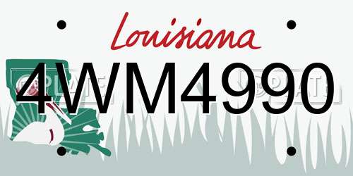 4WM4990 Louisiana License Plate
