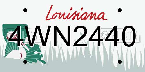 4WN2440 Louisiana License Plate