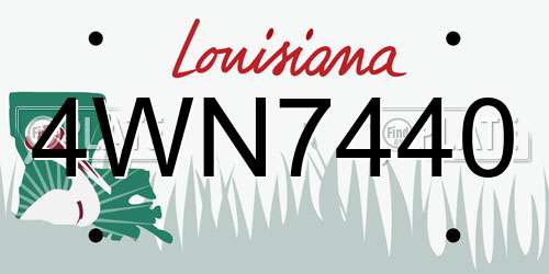 4WN7440 Louisiana License Plate