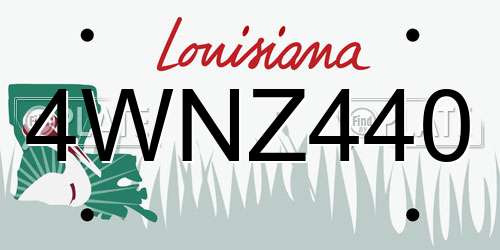 4WNZ440 Louisiana License Plate